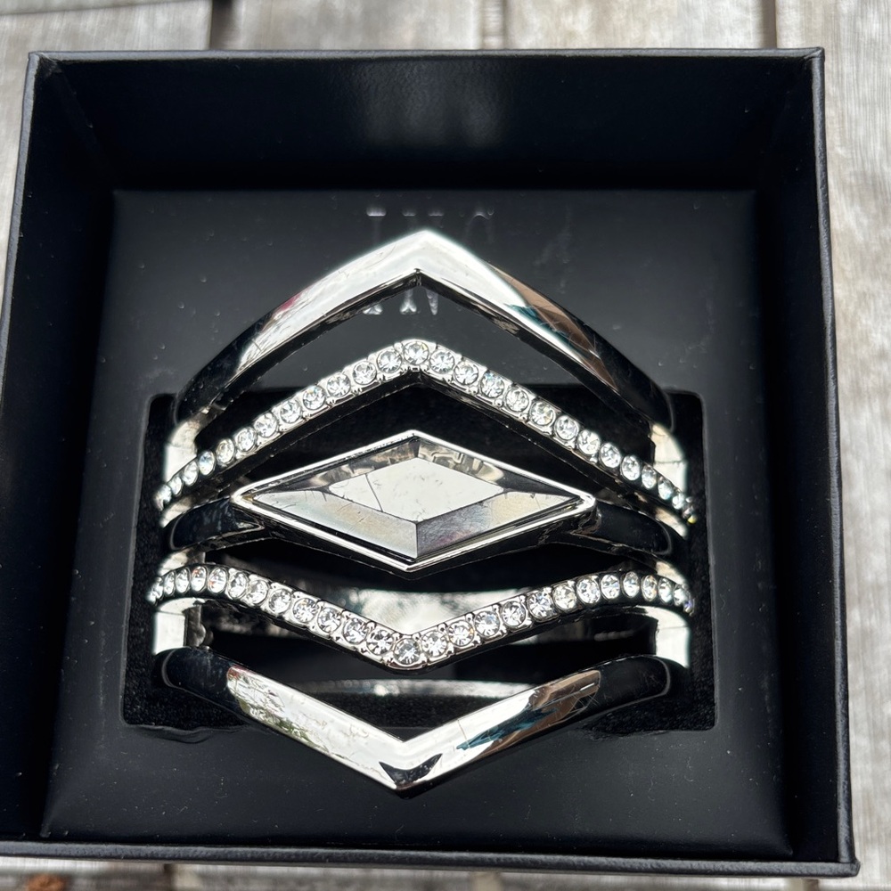 Elegant Silver and Black International Concepts Bracelet